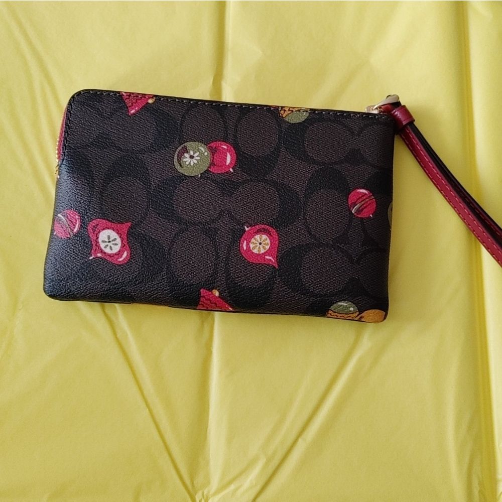 New Coach wristlet brown red - Picture 3 of 6